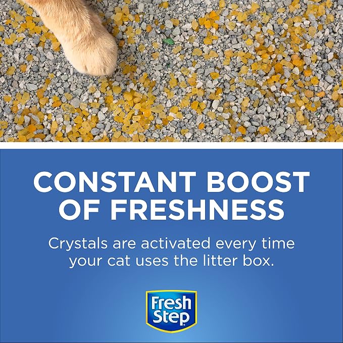 Fresh Step Cat Litter Crystals Deodorizer, Non Toxic Odor Neutralizing Crystals for Litter Boxes that Help Control Smells and Keep Home Areas Fresh, Summer Breeze Scent, 15 Ounce - 3 Pack | Non-toxic crystals neutralize odor at the source in any litter...