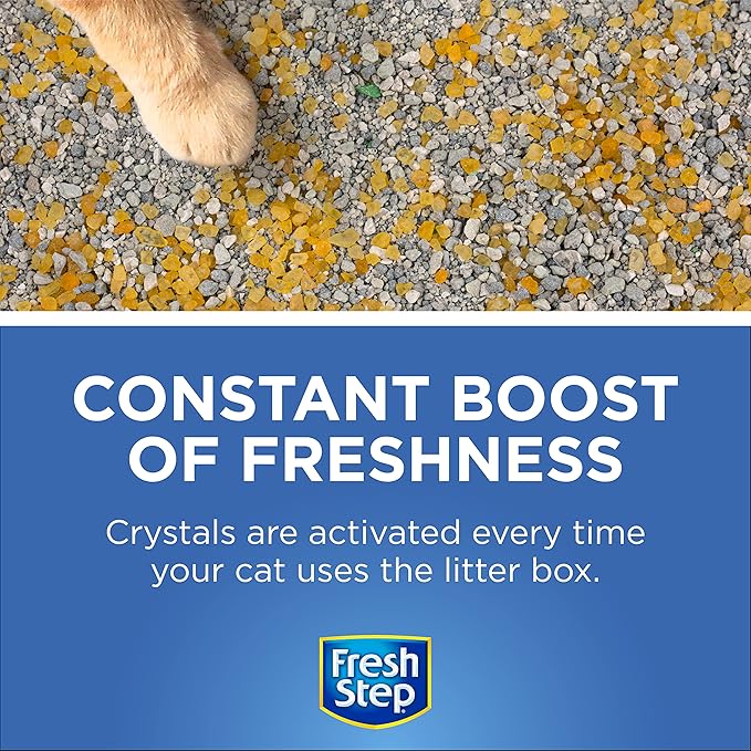 Fresh Step Cat Litter Crystals Deodorizer Non Toxic Odor Neutralizing Crystals for Litter Boxes Help Control Smells and Keep Home Fresh Summer Breeze Scent 15 Ounce 6 Pack Extended Supply | Non-toxic crystals neutralize odor at the source in any litter...