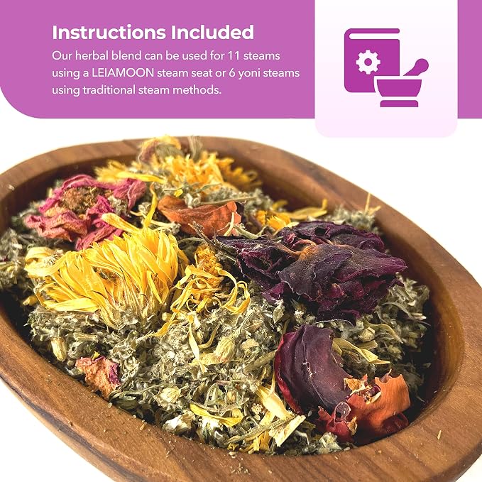 Yoni Steamer for Women — Signature Vaginal Steam Herbs Blend, 1.5 oz V Steam Kit for Cleansing and Toning, Use in Sitz Bath or Yoni Herbs Tub Soak, Up to 11 Sessions, Made in USA