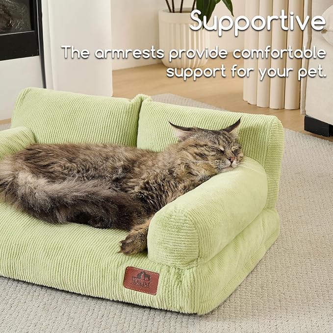 Hollypet Small Dog Large Cat Bed Puppy Couch Beds for Pets up to 25 lbs | Fluffy Dog Cat Couch Plush Soft Warming Pets Beds with Machine Washable Cover and Non-Slip Bottom