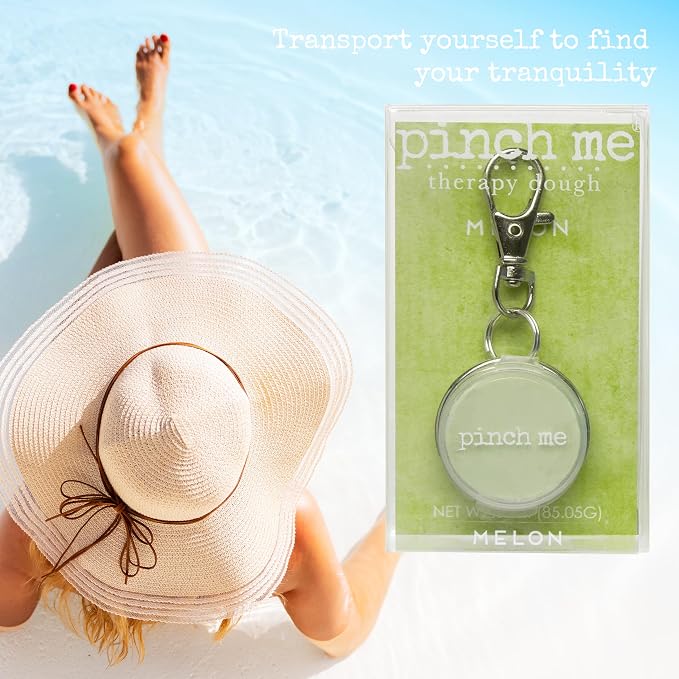Pinch Me Therapy Dough Locket Combo - Holistic Aromatherapy Stress Relieving Putty – .3oz Clip-On Locket Scent + 3oz Dough Melon
