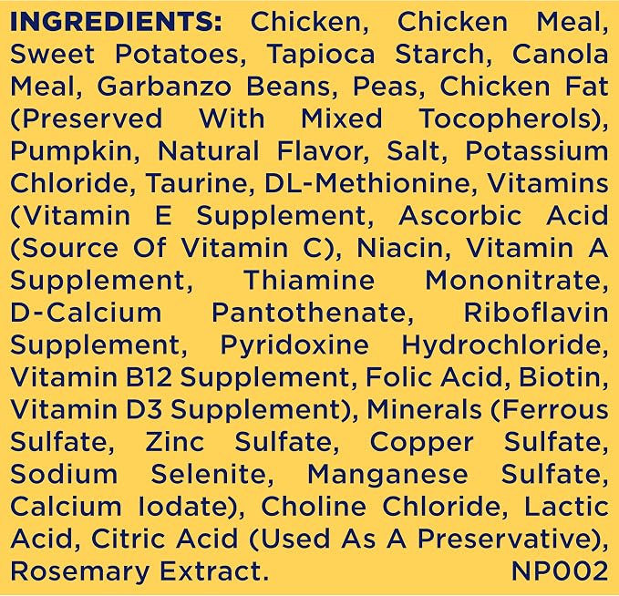 Nature's Recipe Grain Free Small Breed Dry Dog Food, Chicken, Sweet Potato & Pumpkin Recipe, 4 lb. Bag | Chicken, Sweet Potato & Pumpkin Recipe for Small Adult Dogs, Made with No Poultry By-Product Meal or Artificial Preservatives