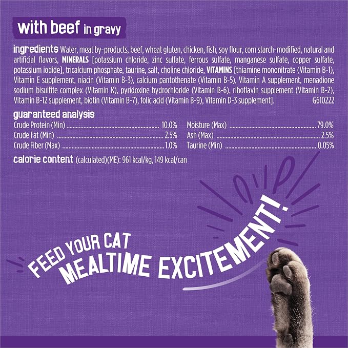 Friskies Purina Gravy Wet Cat Food Variety Pack, Meaty Bits - 5.5 oz. Cans (Packs of 48)