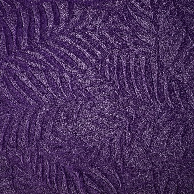 Super Soft Flannel Fleece Throw Blanket, 60 x 80 Inches, Aubergine | Lightweight Cozy Warm Leaves Textured Plush Blanket for Bed Couch Sofa