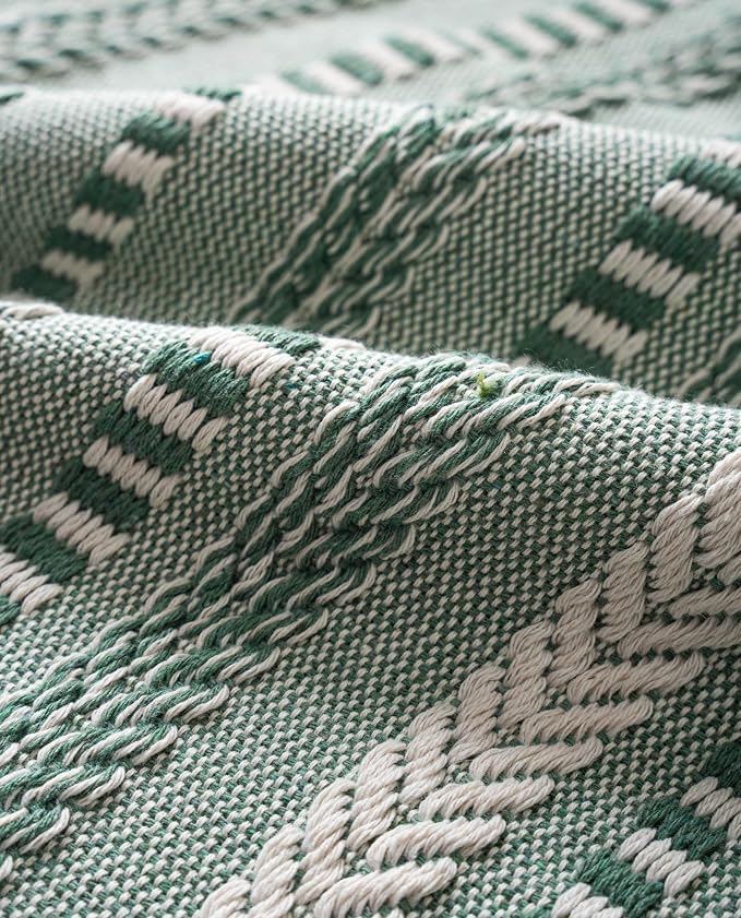 Cethom Boho Lumbar Pillow Covers 14x36 Long, Farmhouse Decorative Couch Pillow Cases, Light Green Accent Pillows of Bed, Sofa Bedroom Living Room Home Decor Cushion Cover, Pack of 1