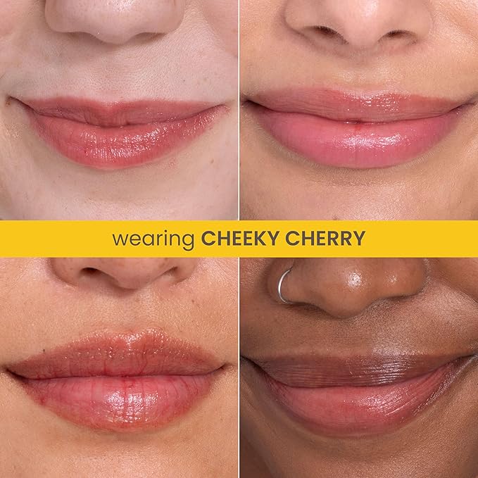 Burt’s Bees Stocking Stuffers, Tinted Boosted Balm, Cheeky Cherry, Hydrating Tinted Lip Balm, 24 Hour Lip Moisturizer with Responsibly Sourced Beeswax, 100% Natural Origin, 1 Count, 0.16oz