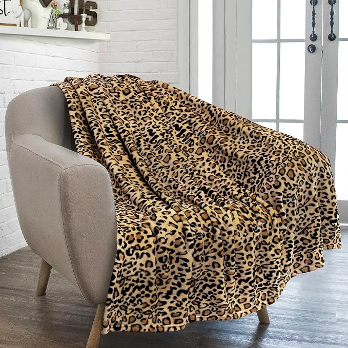 PAVILIA Cheetah Fleece Throw Blanket | Cheetah Leopard Animal Print Flannel Blanket for Twin Bed | Soft Velvet Lightweight Microfiber Blanket for Bed Couch Sofa | 60x80 Inches