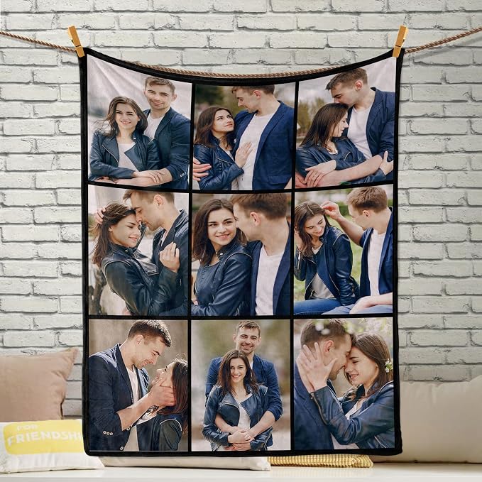 Custom Blanket, Personalized Mothers Day Blanket for Mom with Photo | Customized Flannel Throw Blanket Gifts for Mom Dad Couple Girlfriend Boyfriend Wife Husband Christmas Birthday Gifts