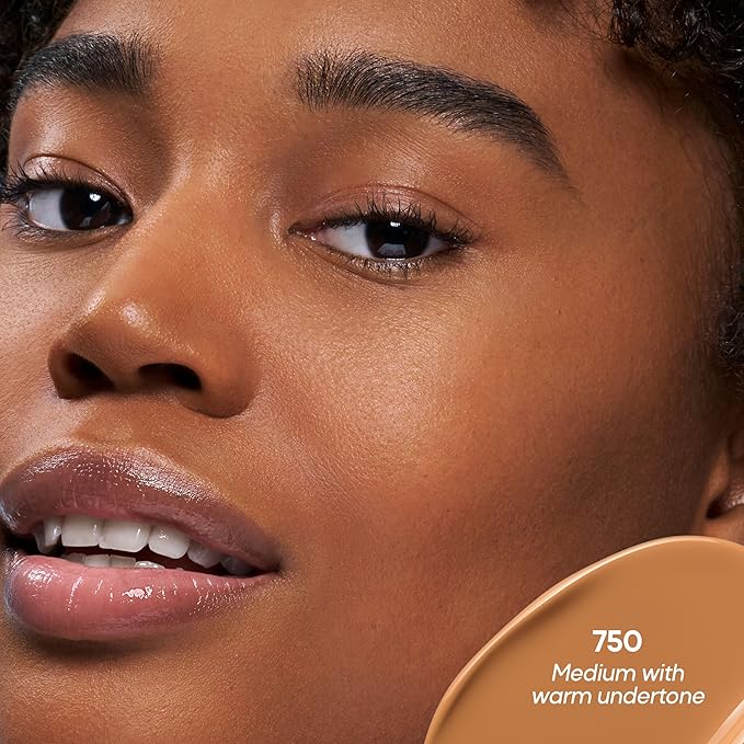 Almay Clear Complexion Foundation, Oil-Free Face Makeup for Acne-Prone Skin, Buildable Coverage, Soft-Matte Finish, Vegan, 750, 1 fl oz