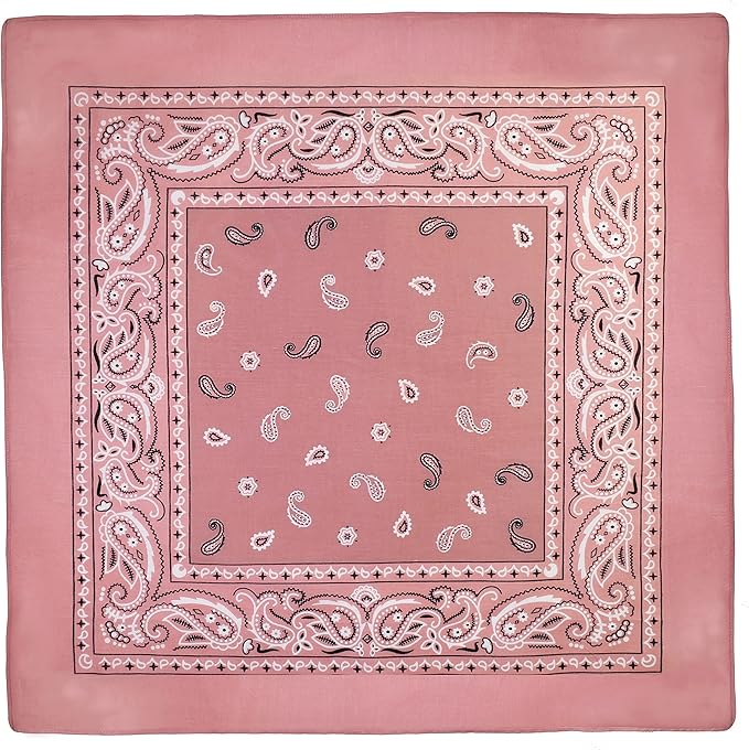 Gift Packaging Bandana for Men Women - 100% Cotton, Paisley, 22x22 In, 1 Pack - Large Bandanna Handkerchief Cowboy Hanky