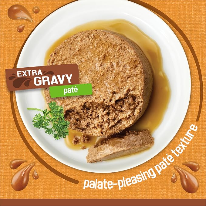 Friskies Purina Gravy Pate,Wet Cat Food Extra Gravy Pate with Chicken in Savory - 5.5 oz. Cans,(Pack of 48)