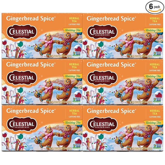 Celestial Seasonings Herbal Tea, Gingerbread Spice, 18 tea bags (Pack of 6)