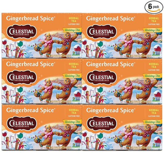 Celestial Seasonings Herbal Tea, Gingerbread Spice, 18 tea bags (Pack of 6)