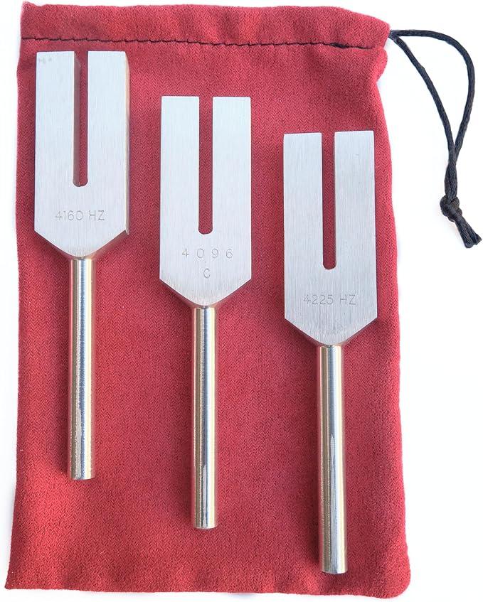 Angel Tuning Forks for Healing - Made in the USA - 4160 hz, 4225 hz & 4096 hz (aka Crystal Tuner), Connect with Higher Energies and Frequencies - Sound Healing Instrument & Sound Therapy Instruments