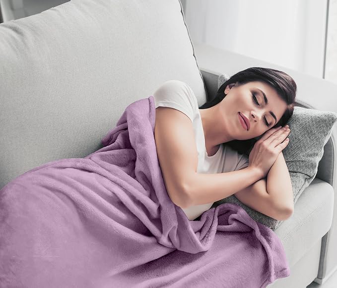 Utopia Bedding Fleece Bed Blanket California King Size Lilac (102x96 Inch) | Microfiber Plush Warm Lightweight Breathable Cozy Blanket Anti-Static, All Season Use, Gift for Women and Men