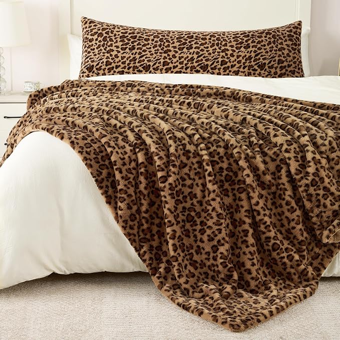 GALMAXS7 Cheetah Print Throw Blanket, Double-Sided Plush Faux Fur, 50"x60" | 500GSM Faux Fur,Double-Sided Leopard Design,Ultra Soft Plush Feel,All Season Cozy Blanket,No Shedding,Machine Washable