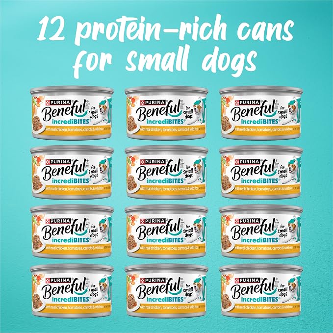 Purina Beneful Small Breed Wet Dog Food in Gravy, IncrediBites With Real Chicken - (Pack of 12) 3 oz. Cans
