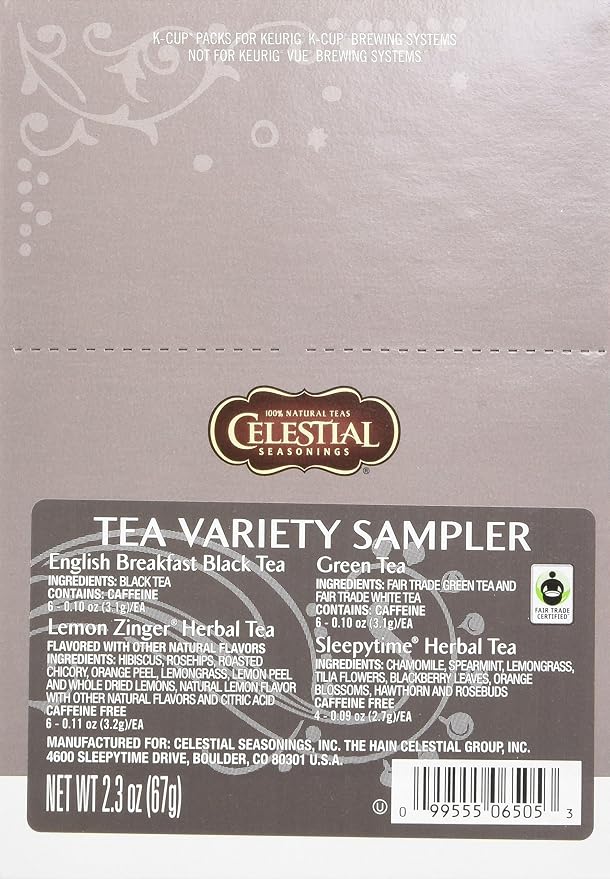 Celestial Seasonings Tea Sampler Keurig Single-Serve K-Cup Pods Variety Pack, 22 Count