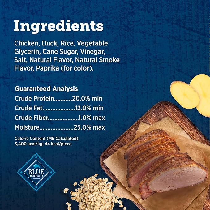 Blue Buffalo True Chews Premium Jerky Cuts Dog Treats, Made in the USA with Natural Ingredients, Duck, 12-oz Bag (Pack of 6)