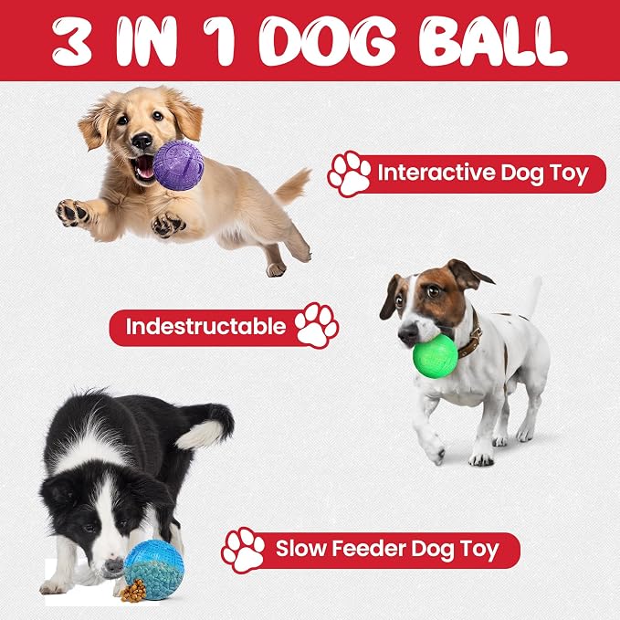 SPOT Dura-Brite Treat Ball - Treat Dispensing Dog Toy Made with Durable TPR Rubber, Interactive Slow Feeder Puzzle Ball, Prevents Boredom and Makes Mealtime Fun - 3in, Assorted Colors
