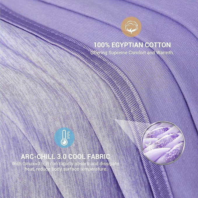 Elegear Arc-Chill 3.0 Cooling Blanket for Hot Sleepers, Twin Size, Purple | Q-Max>0.5 Cooling Fabric, Absorbs Heat to Keep Body Cool, Breathable Summer Blankets for Night Sweats & Menopause, 59"x79"