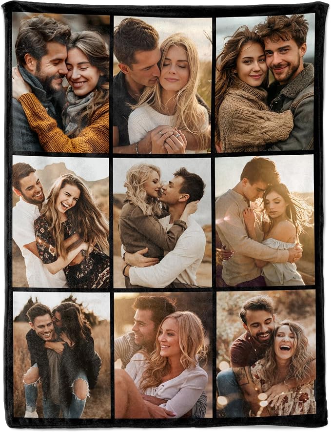 Ship Next Day, Custom Blanket with Picture Customized Photo Blankets Customize, Customizable Blanket, Personalized Christmas Funny Gifts for Couple, Girlfriend, Boyfriend, Mom, Dad, Wife, Husband