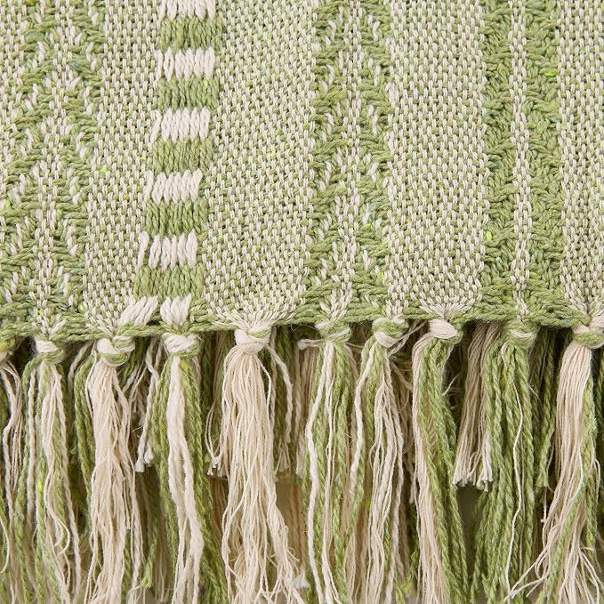 DII Braided Striped Decorative Throw Blanket, 50x60, Antique Green
