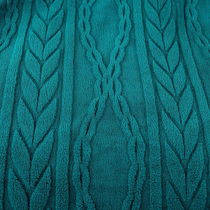 YUSOKI Sherpa Fleece Queen Size Blanket, Teal, 90"x90" | 3D Stylish Design,320GSM, Non-Shedding, Lightweight for All Season Use, stays fluffy after repeated washes, Perfect Gifts