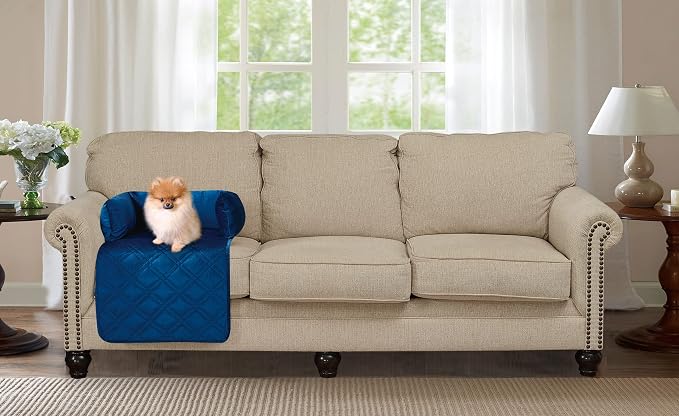 Brilliant Sunshine Dark Blue Velvet Dog Sofa Slipcover, Small | Calming Pet Couch Bed with Removable & Washable Cover, Funiture Protector & Bed Mat for Dogs, Pets, Cats, 18"×32"×8"