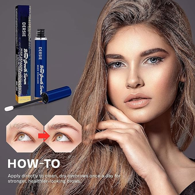 Dersie Eyebrow Growth Serum Rapid: for Thicker Brows in 4 Weeks (Pack of 2), Blue