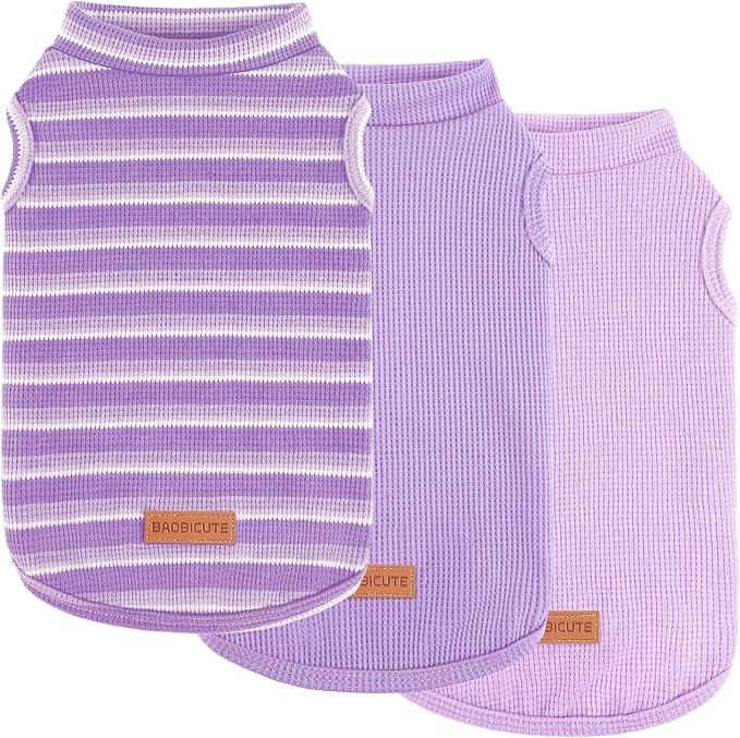 3Pack Dog Shirts Lightweight Waffle Dog Shirt for Small Dogs Sleeveless Dog Shirt for Small Medium Boy Girl Dogs Cozy & Breathable Pet Vest