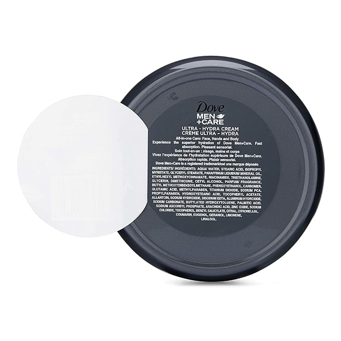 Dove Men+Care Ultra Hydra Cream, Face, Hands and Body care, All Skin Types, 6 Pack of 2.53 Oz Each