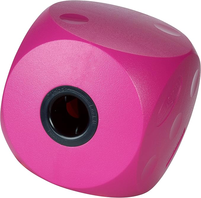 Kruuse Buster Cube Dog Toy – Large, Cherry – Interactive Treat Dispensing Puzzle Feeder for Dogs – Durable, Mentally Stimulating Enrichment Toy for Slower Eating & Boredom Reduction