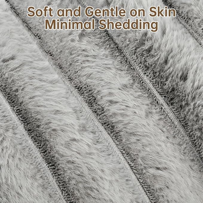 Washable Donut Dog Beds Large Sized Dog,Soft Pet Bed,36in Grey | Cozy Calming Round Cuddler, Fluffy Faux Rabbit Fur, Non-Slip Bottom, Anti-Anxiety, Circle Bed for Large Pets Up to 90 Lbs