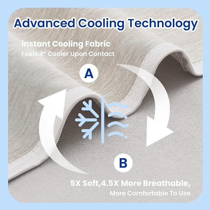 Cooling Blanket(60"x90"Twin Size)for Night Sweats Absorbs Heat to Keep Adults, Children Cool on Warm Nights, Q-Max 0.5 Cooling blankets for Hot Sleepers, Ultra-Cool Lightweight Blanket for Bed | Absorbs Heat Cold Summer Blanket for Night Sweats & Menop...
