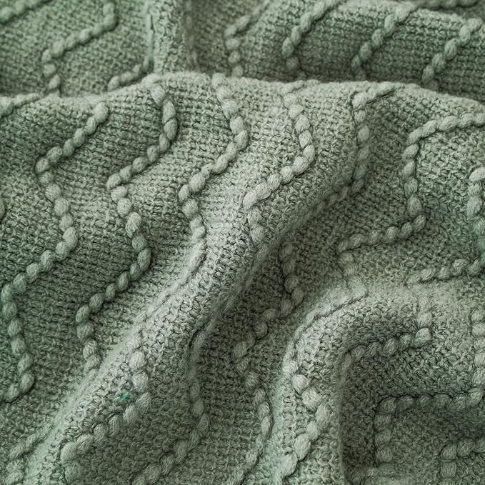 BATTILO HOME Sage Green Throw Blanket for Couch, Home Decor Sage Throw Blankets, Spring Green Blanket for Bedroom Decor Housewarming Gifts, 50"x60"
