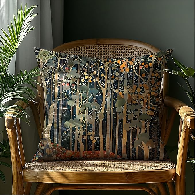 450 Rustic William Morris Inspired Forest Decor Pillow Covers 22x22 | Fall Autumn Home Room Decor, Vintage Botanical Nature Decorative Throw Pillow Covers for Home Bedroom Living Room