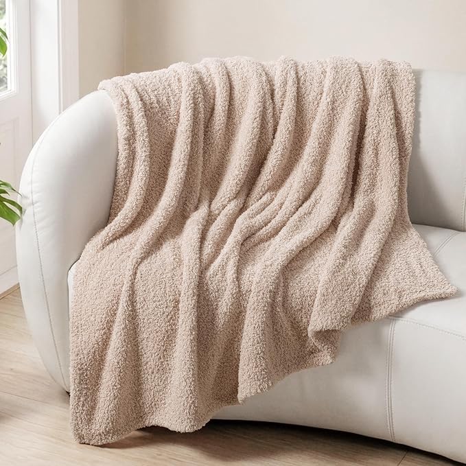 Exclusivo Mezcla Fleece Throw Blanket for Couch and Sofa, 50" x 60" | Super Soft and Cozy Fluffy Blanket for Women, Lightweight and Fuzzy Throw for Home Decor, All Season, Camel
