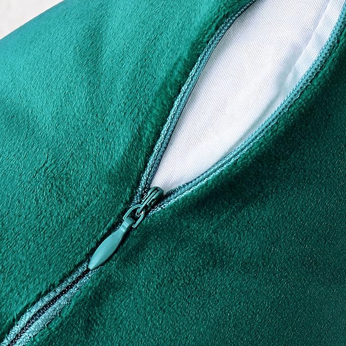 NiNi ALL Teal Velvet Throw Pillow Covers 20x20 Pack of 2 Decorative Couch | Soft Solid Boho Cushion Squar Pillow Cases for Chair Sofa Bedroom Farmhouse Living room Modern Luxury Home Decor Christmas