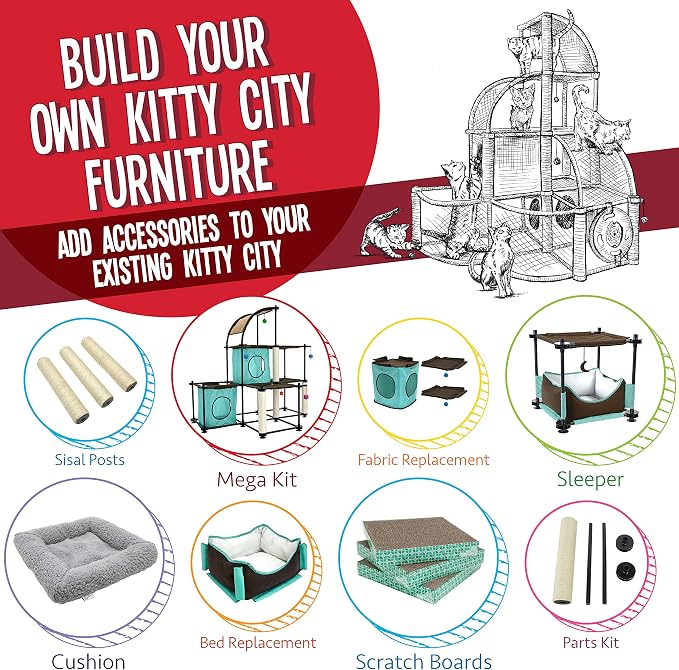 Kitty City Claw Mega Kit 2.0 Furniture, Cat Cushion, Cat Scratch