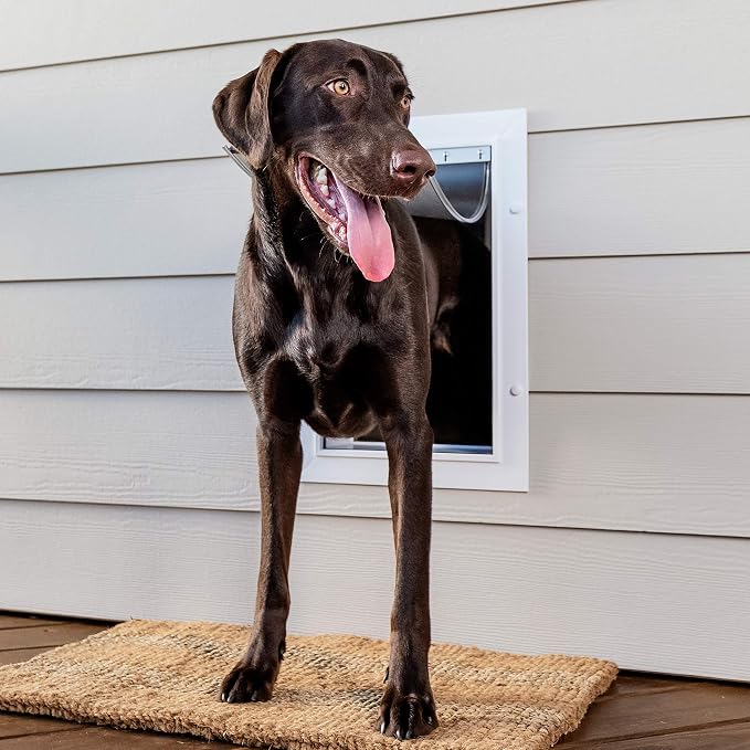 PetSafe Wall Entry Pet Door, Telescoping, Dogs up to 100 lb, Large | Insulates Better Than Metal, Interior & Exterior Install, Weatherproof Double-Flap, DIY Telescoping Tunnel 4.75-7.25 in Walls