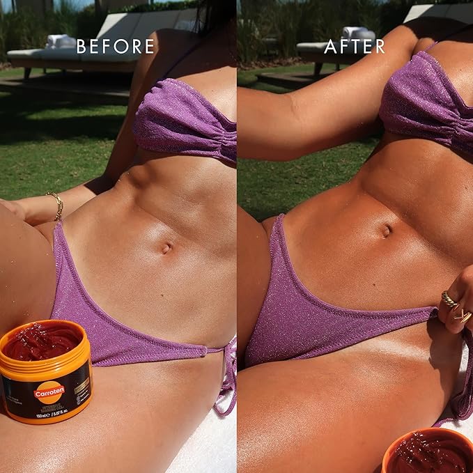 Carroten Intensive Tanning Gel | Browning Indoor/Outdoor Tan Accelerator | Non-Greasy, Water-Resistant with Carrot and Coconut Oil | Vitamin A & E For Moisture & Hydration | Made in Greece | 5 Fl Oz