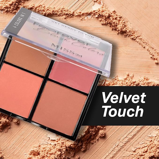 Forever 24-Hour Waterproof Blush Palette with Matte Long-Lasting Powder Blush Formula, 0.63 Oz