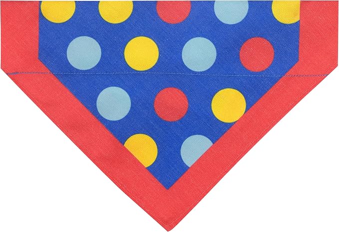 Blueberry Pet Bold Polka Dots Vivid Red Cotton Blend Neckerchief Scarf Bandana Adjustable Dog Collar, Medium, Neck 14.5"-20"