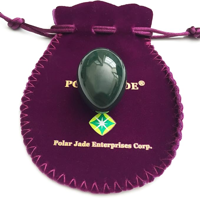 Polar Jade Undrilled Nephrite Jade Stone Egg – Small Size (35 × 25 mm) | 100% Natural Canadian Jade, Smooth Hand-Polished with Certificate of Authenticity & Velvet Pouch