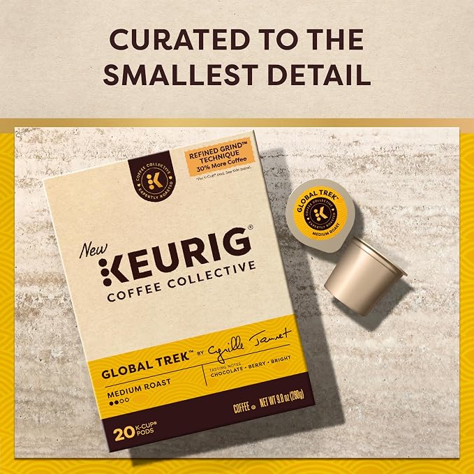 Keurig Coffee Collective, Global Trek by Cyrille Jannet, Medium Roast Coffee, Single Serve Keurig K-Cup Pods, 20 Count