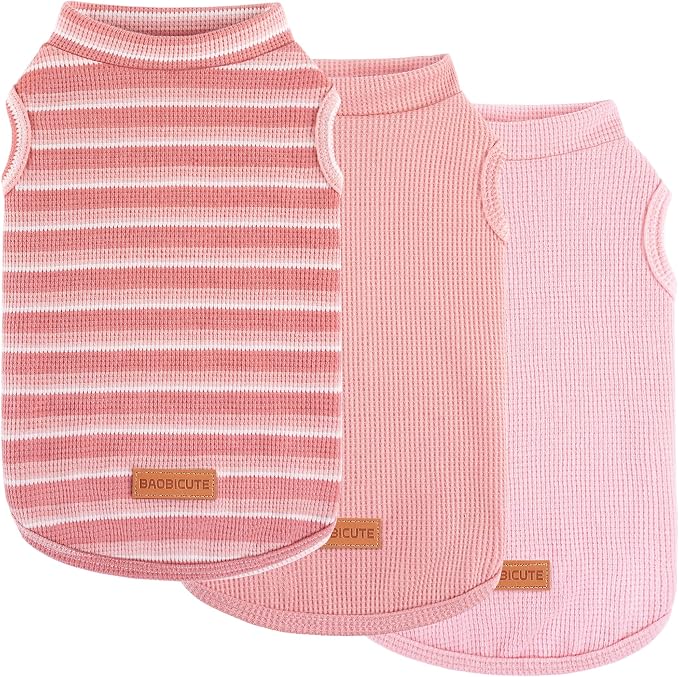 3Pack Dog Shirts Lightweight Waffle Dog Shirt for Small Dogs Sleeveless Dog Shirt for Small Medium Boy Girl Dogs Cozy & Breathable Pet Vest