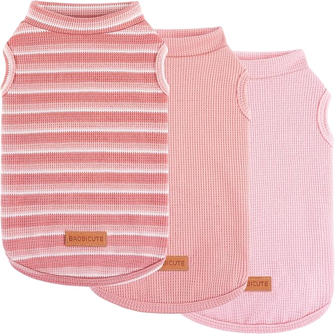 3Pack Dog Shirts Lightweight Waffle Dog Shirt for Small Dogs Sleeveless Dog Shirt for Small Medium Boy Girl Dogs Cozy & Breathable Pet Vest