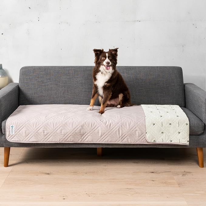 PetAmi Waterproof Couch Cover for Dog Nonslip Bed Sofa Blanket, 30x70 Beige