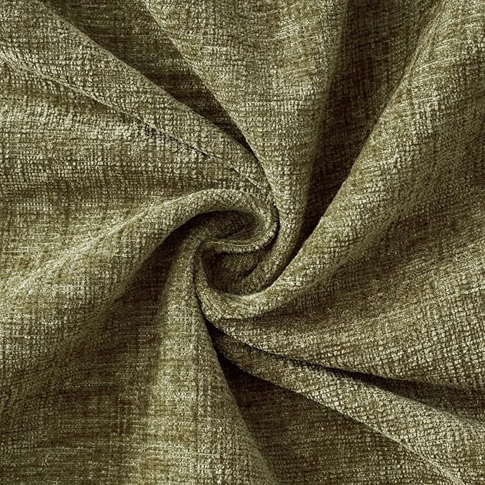 MIULEE Soft Chenille Throw Pillow Covers Olive Green 18x18 Inch Pack of 2 | Modern Home Decor, Classic Decorative Pillows, Solid Dyed Cases, Boho Couch Cushion Covers for Sofa Bed Living Room